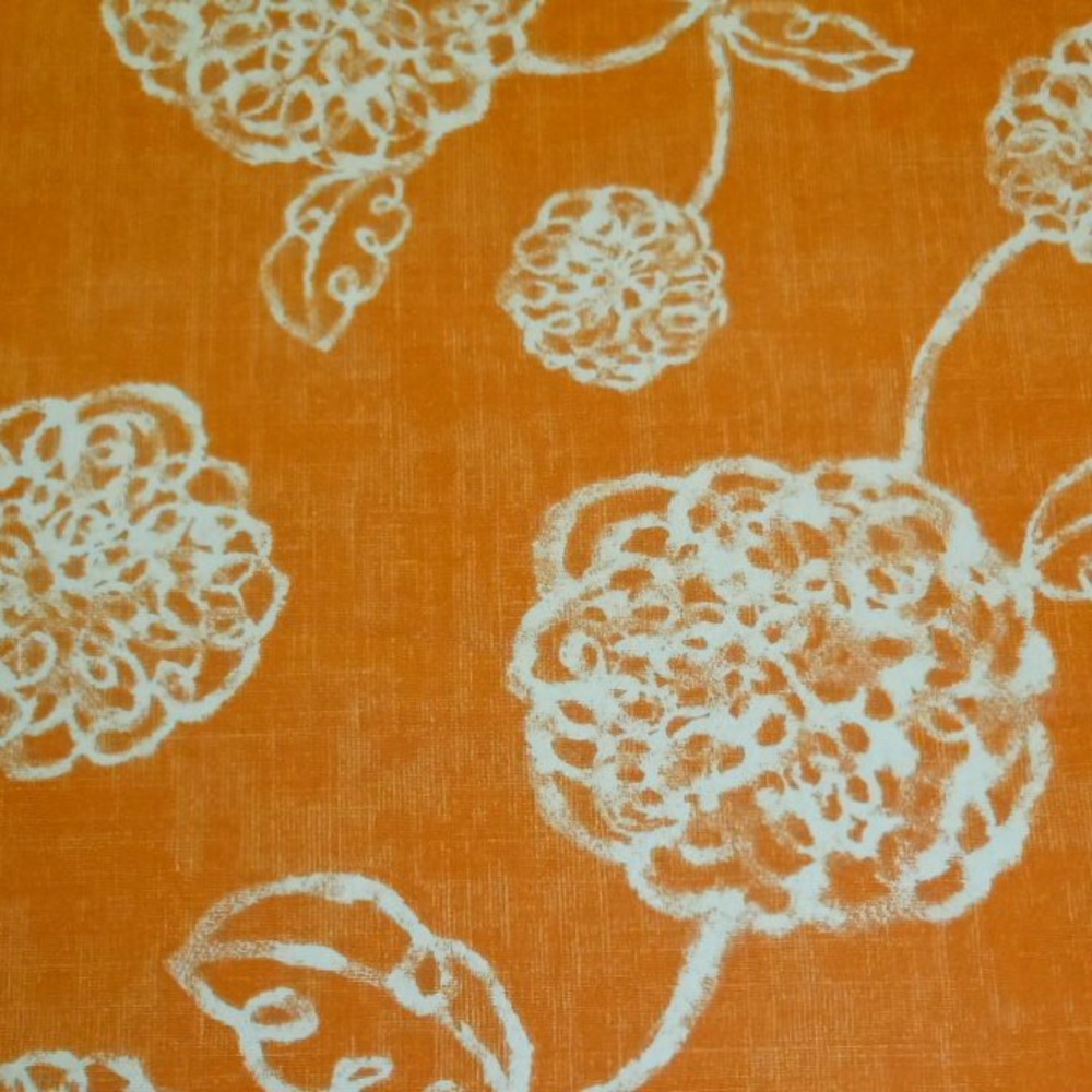 Adele Color Tango Orange Floral Fabric 🍊